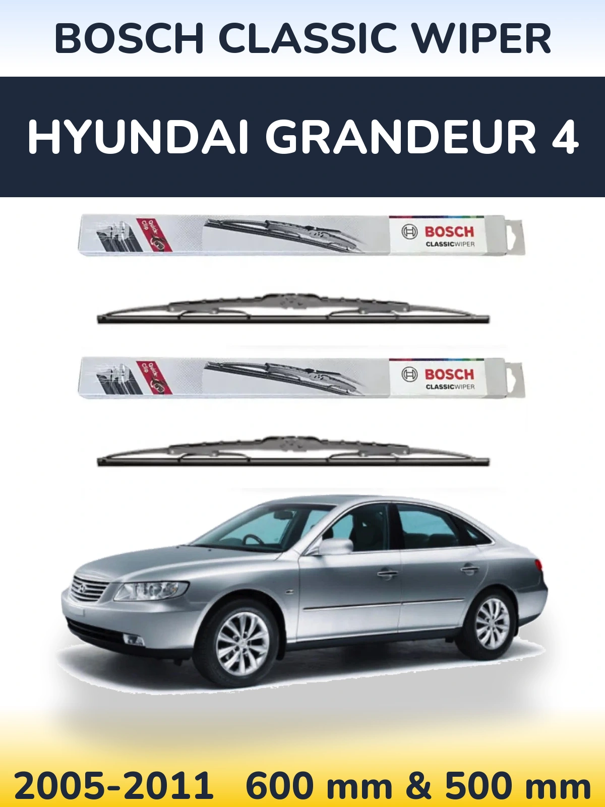 Torkarblad BOSCH Classic Wiper för Hyundai Grandeur 4