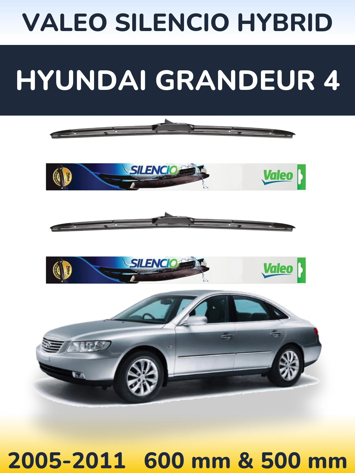 Torkarblad Valeo Silencio Hybrid för Hyundai Grandeur 4