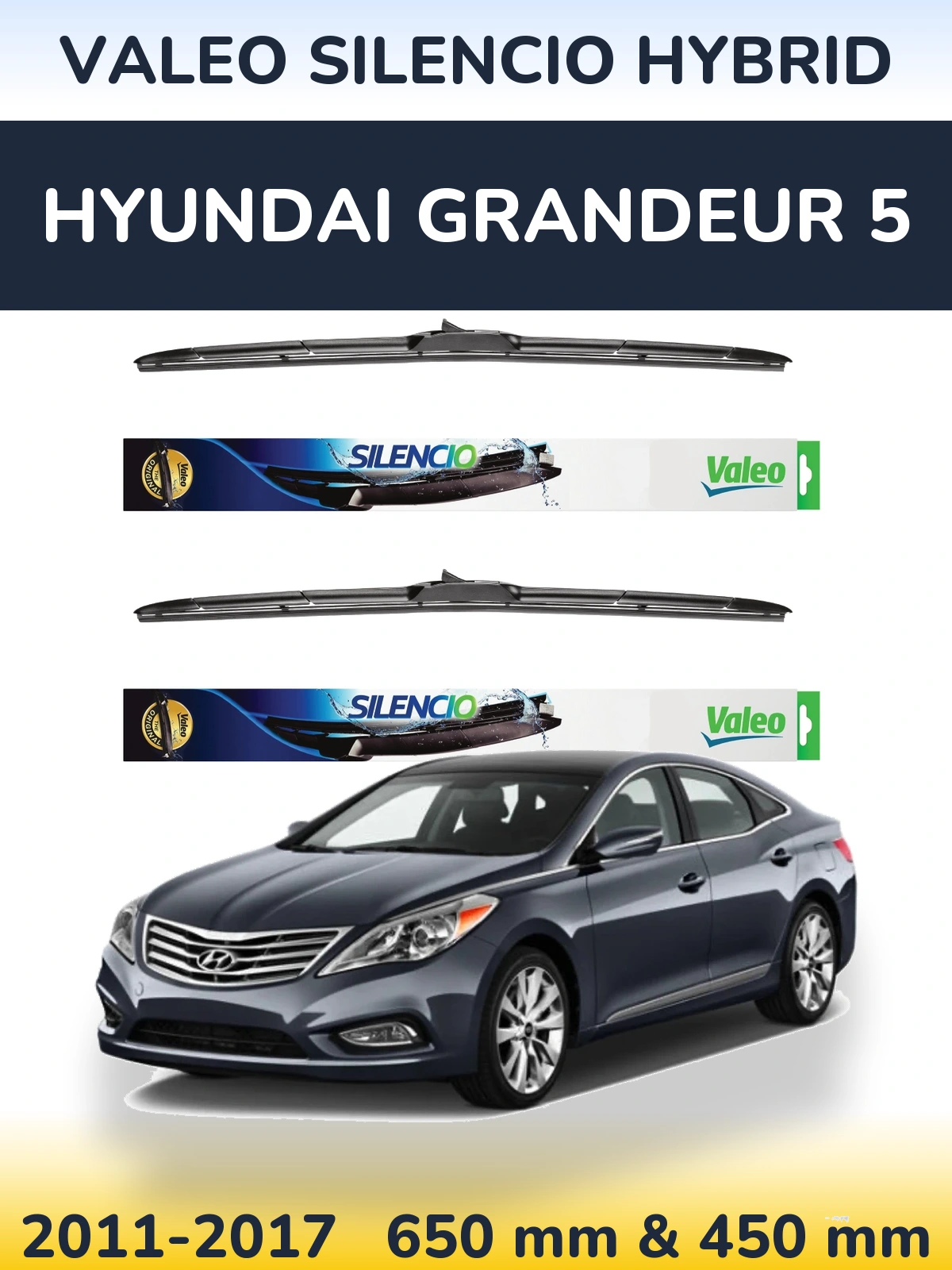 Torkarblad Valeo Silencio Hybrid för Hyundai Grandeur 5