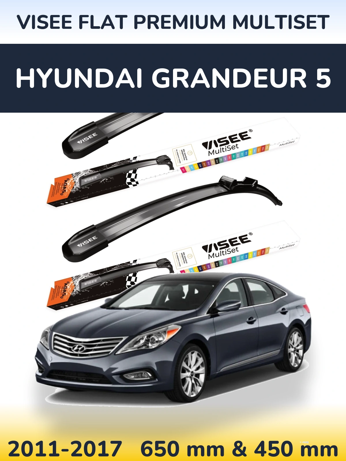 Torkarblad VISEE FLAT PREMIUM MultiSet för Hyundai Grandeur 5