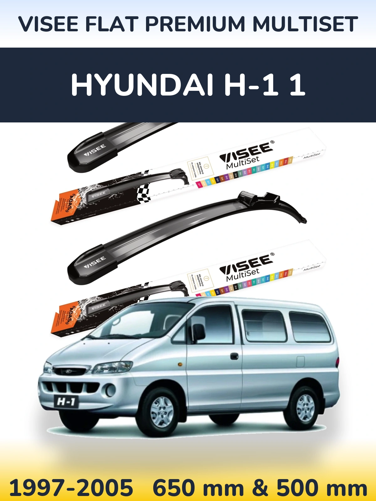 Torkarblad VISEE FLAT PREMIUM MultiSet för Hyundai H-1 1