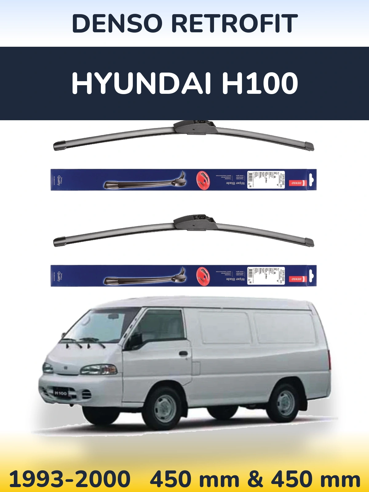 Комплект передних дворников Denso Retrofit 450 & 450 мм для Hyundai H100 1993-2000