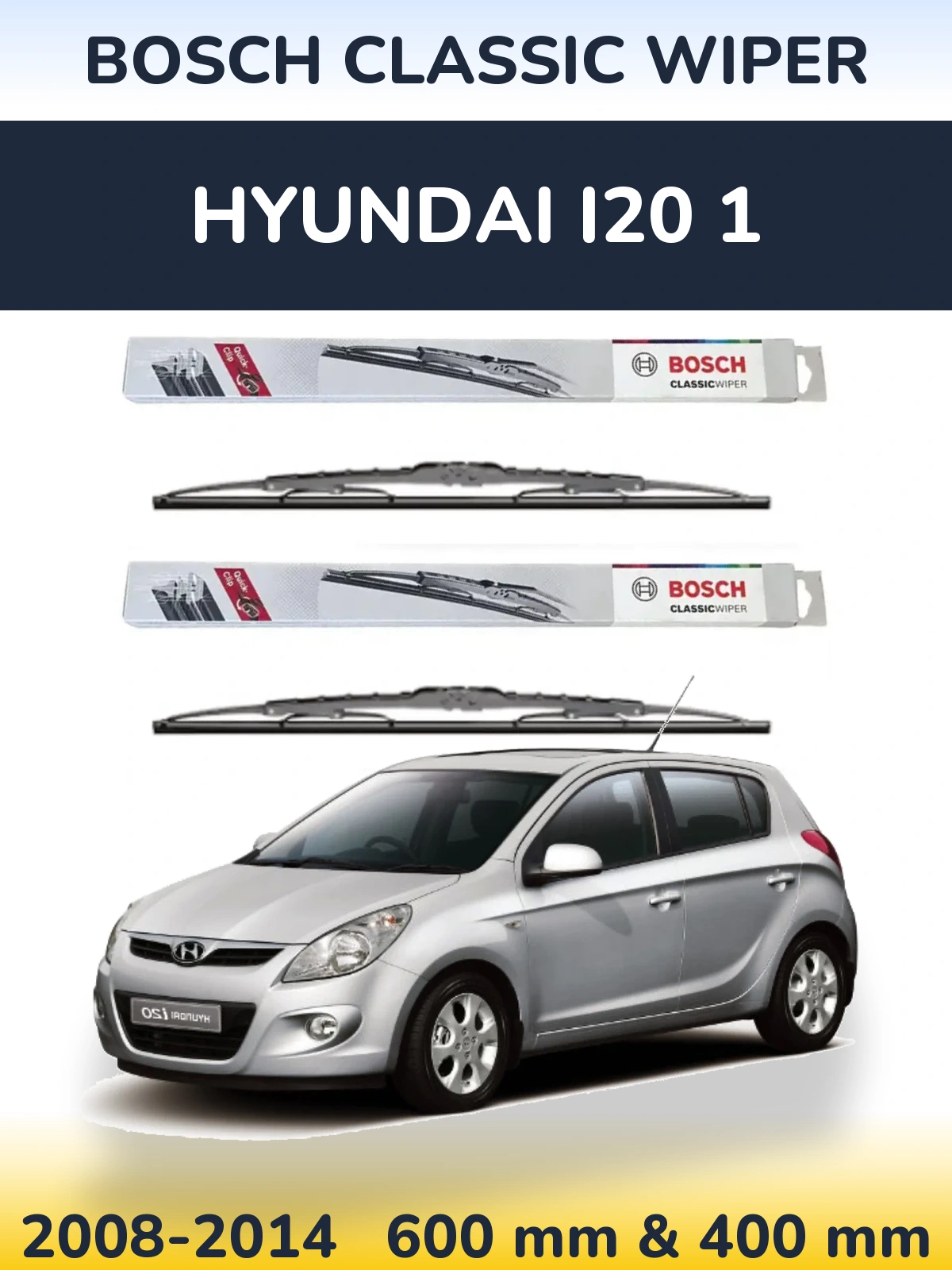 Torkarblad BOSCH Classic Wiper för Hyundai i20 1