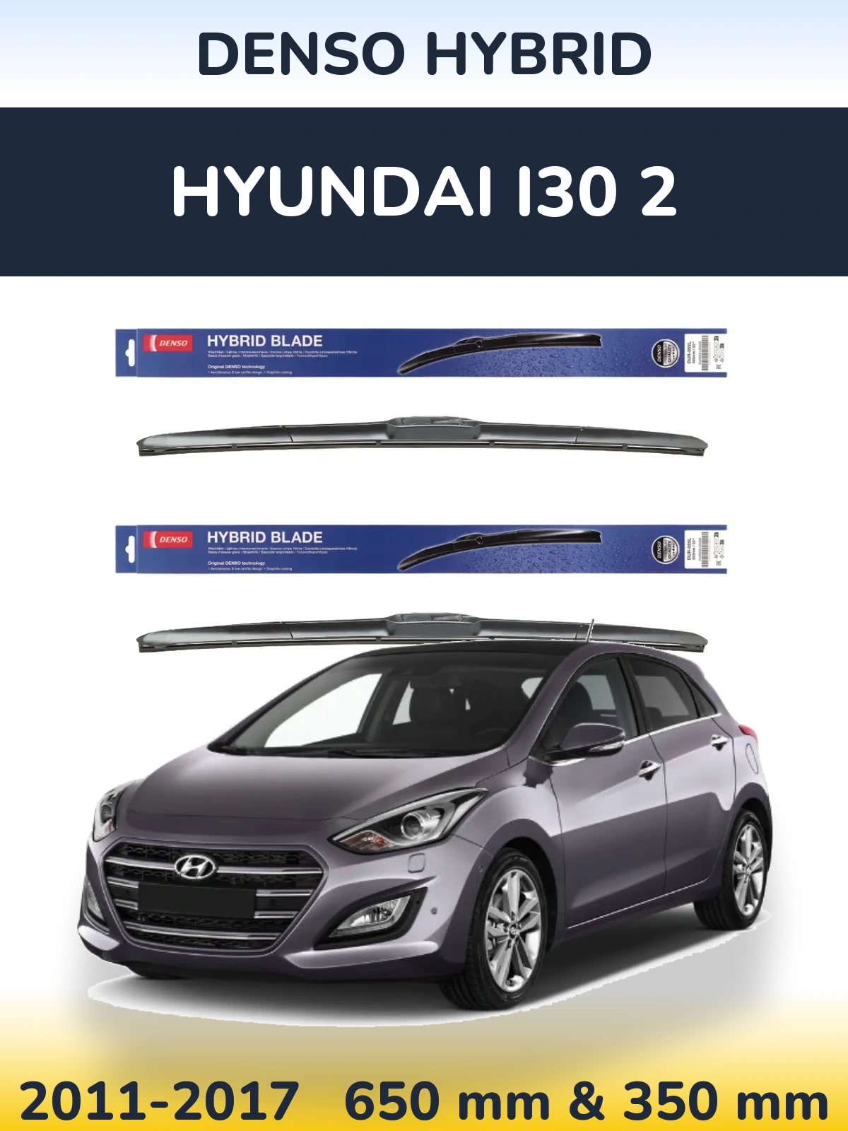 Torkarblad Denso Hybrid för Hyundai i30 2