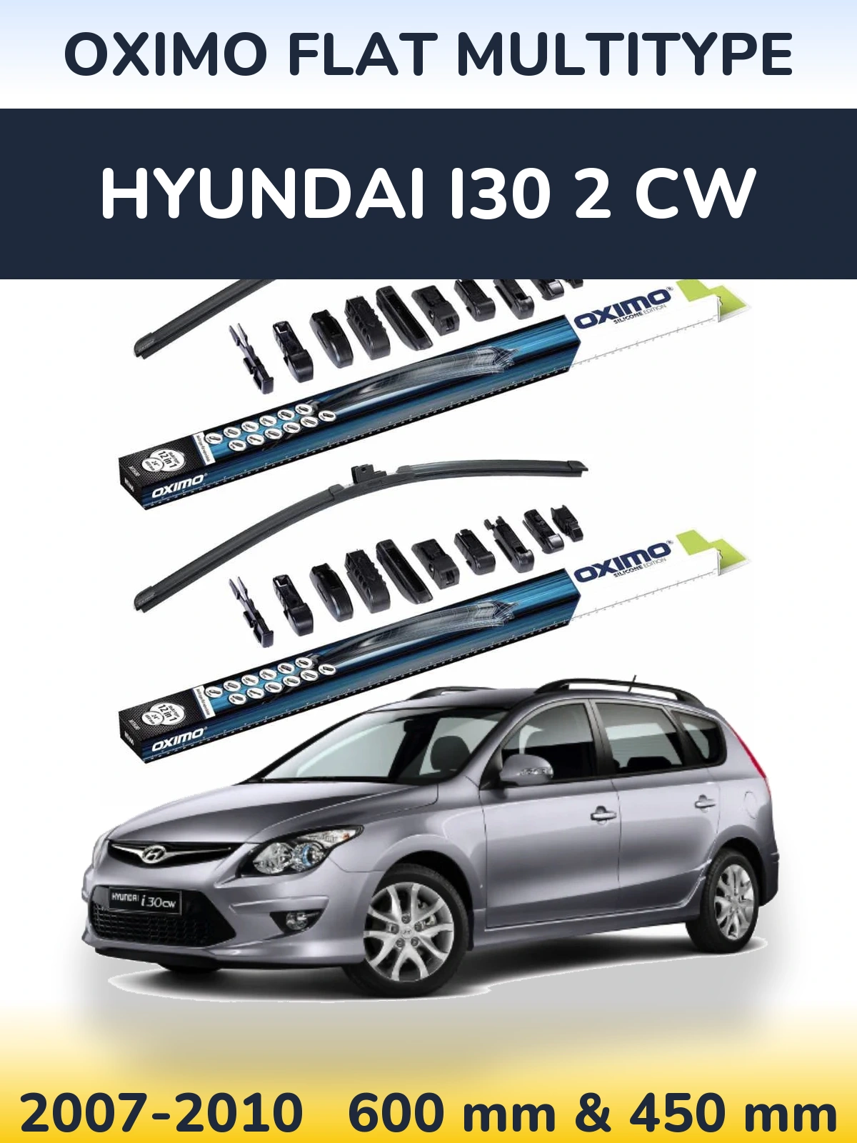 Torkarblad Oximo Flat MultiType för Hyundai i30 2 CW