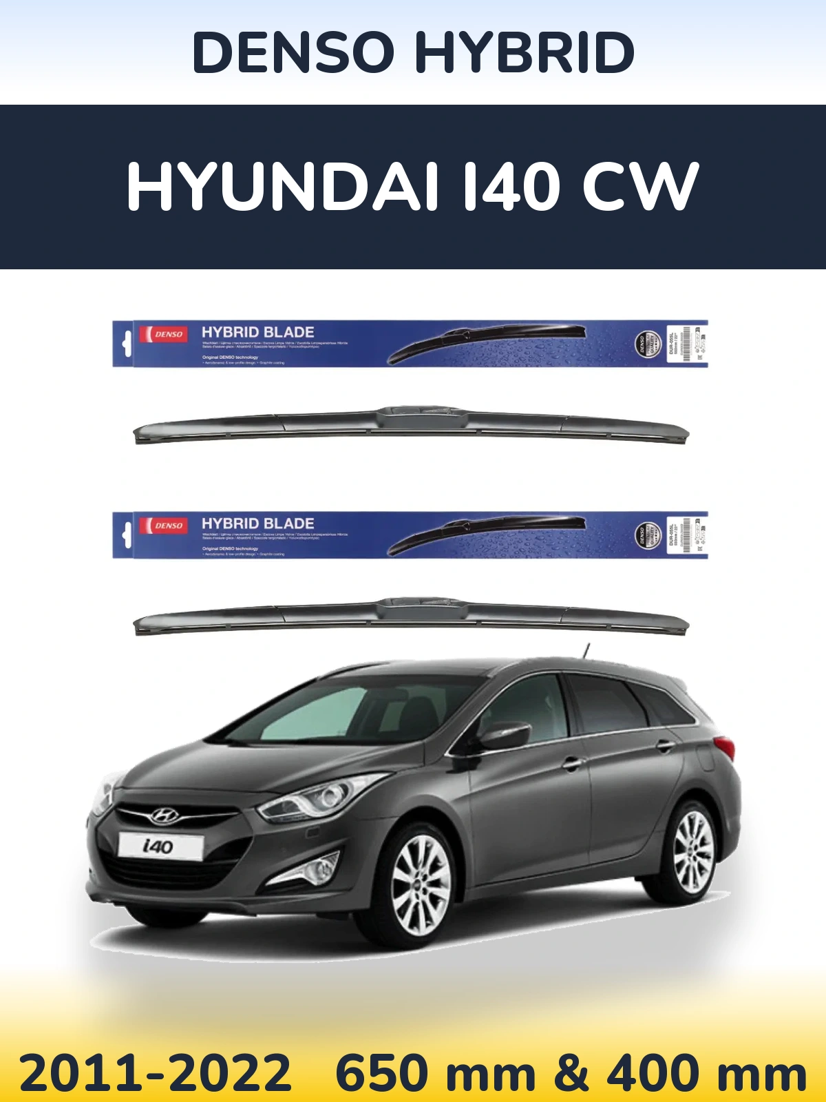 Torkarblad Denso Hybrid för Hyundai i40 CW
