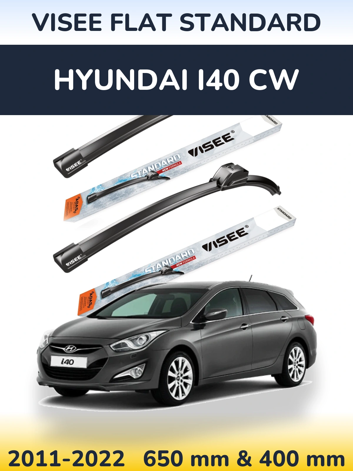 Torkarblad VISEE FLAT STANDARD för Hyundai i40 CW