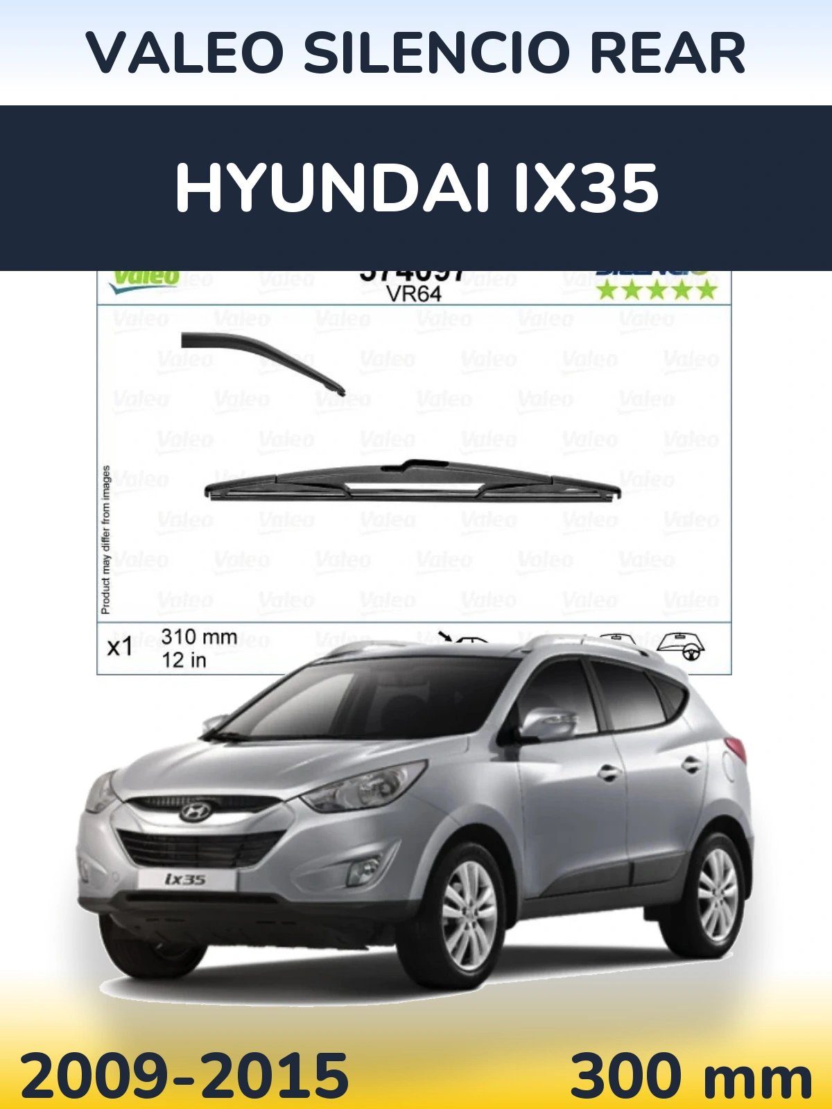 Rear wiper blade Valeo Silencio Rear 310 mm for Hyundai ix35 2009-2015