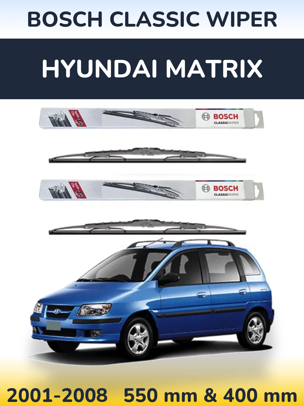 Torkarblad BOSCH Classic Wiper för Hyundai Matrix
