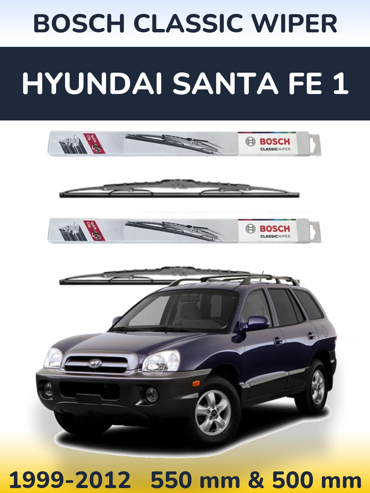 Torkarblad BOSCH Classic Wiper för Hyundai Santa Fe 1