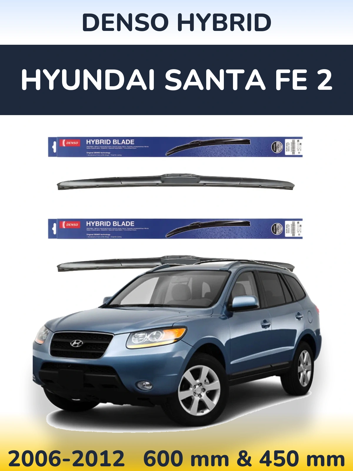 Torkarblad Denso Hybrid för Hyundai Santa Fe 2