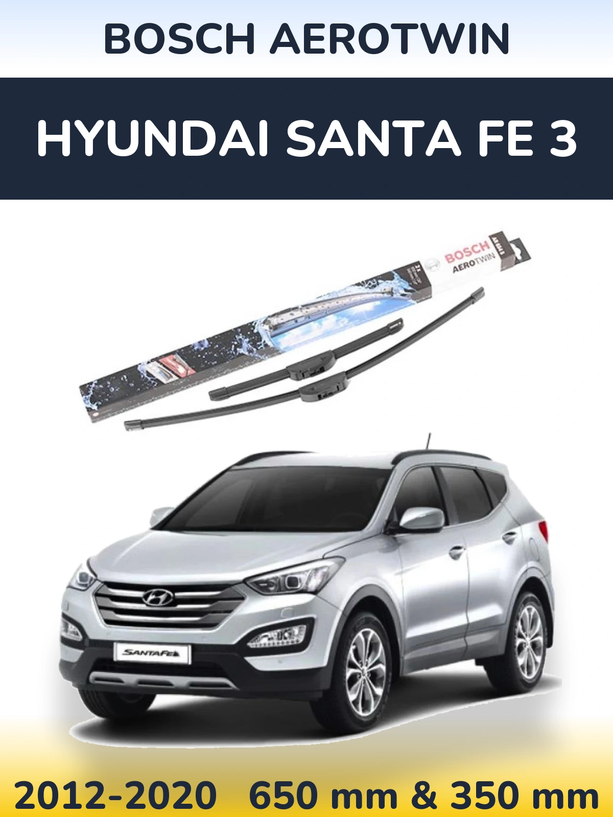 Torkarblad BOSCH AeroTwin för Hyundai Santa Fe 3