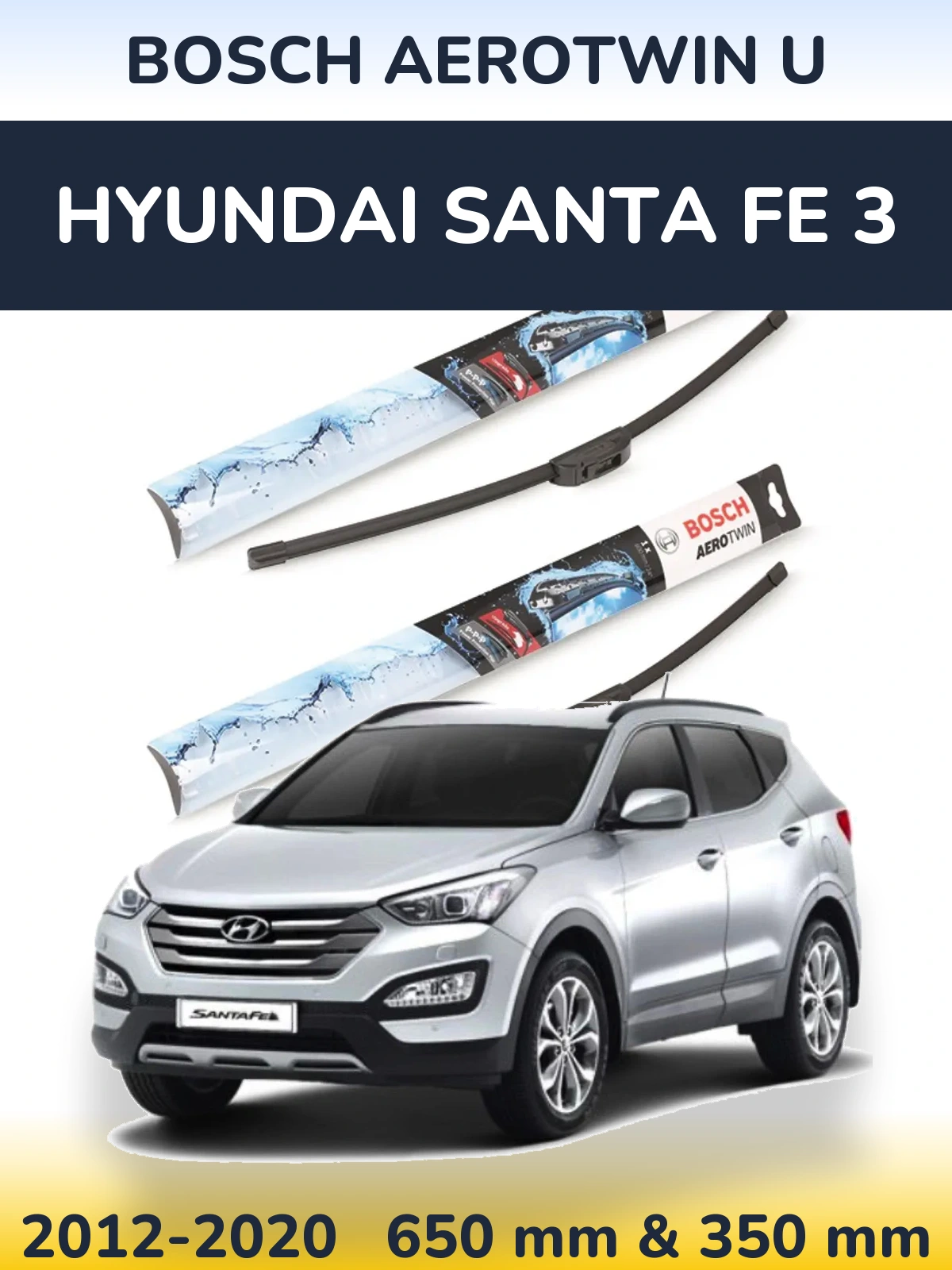 Torkarblad BOSCH AeroTwin U för Hyundai Santa Fe 3