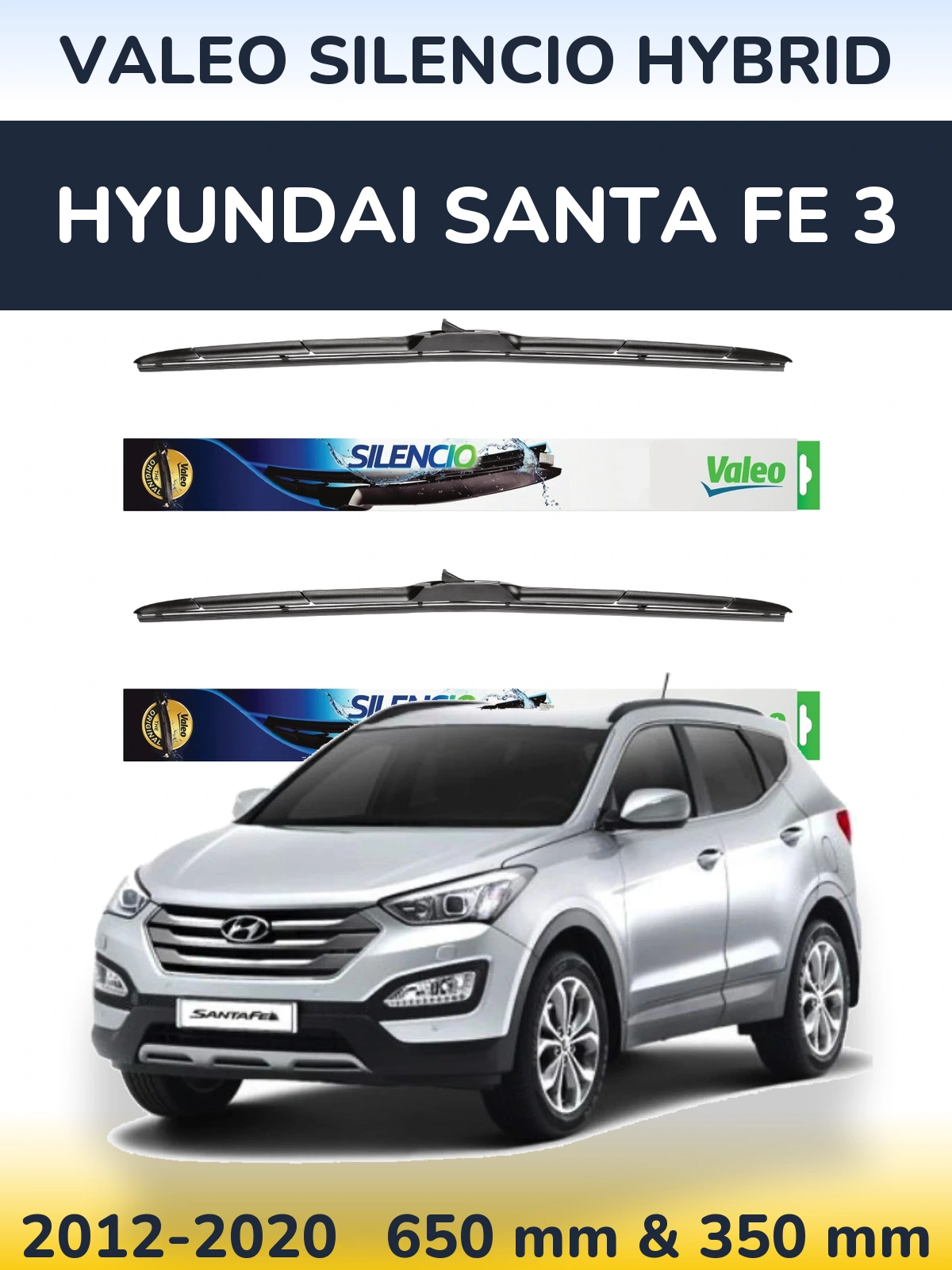 Torkarblad Valeo Silencio Hybrid för Hyundai Santa Fe 3