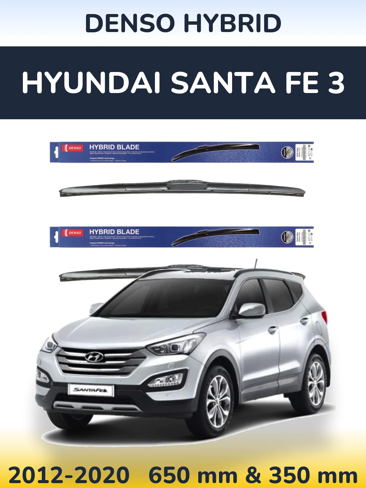 Torkarblad Denso Hybrid för Hyundai Santa Fe 3