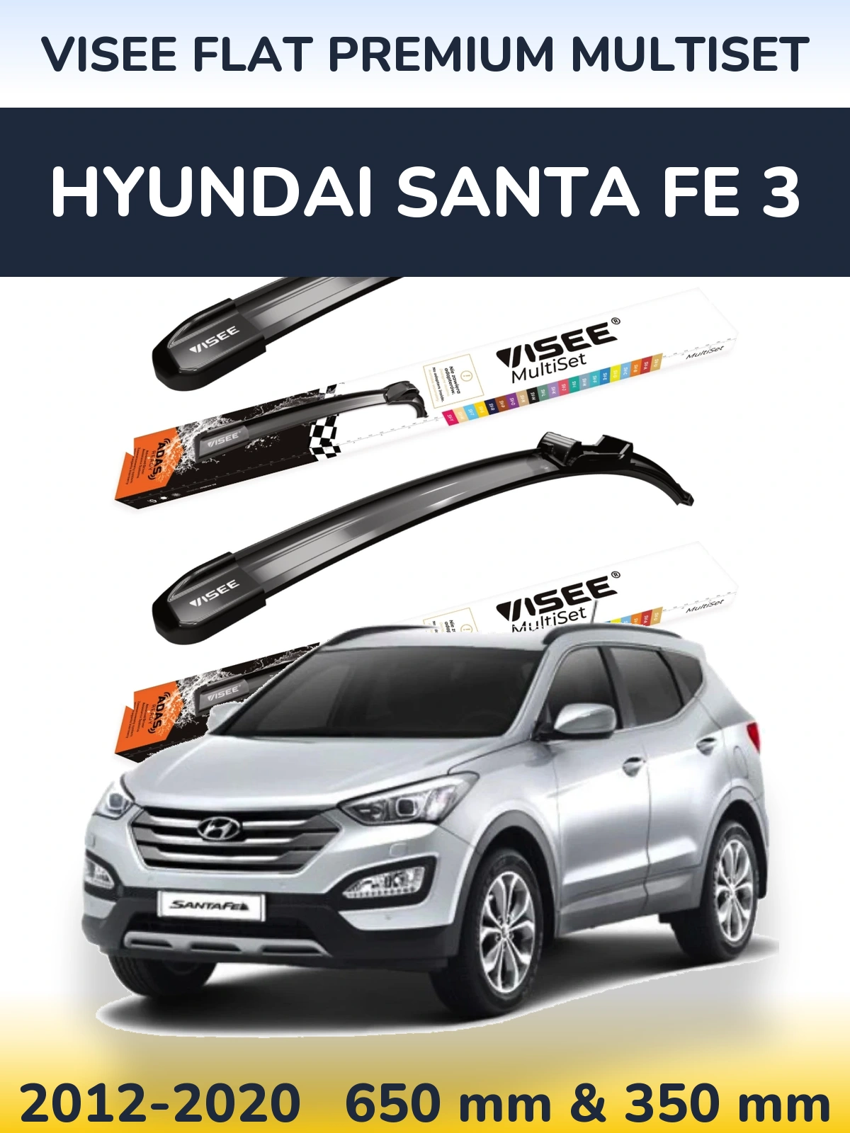Torkarblad VISEE FLAT PREMIUM MultiSet för Hyundai Santa Fe 3