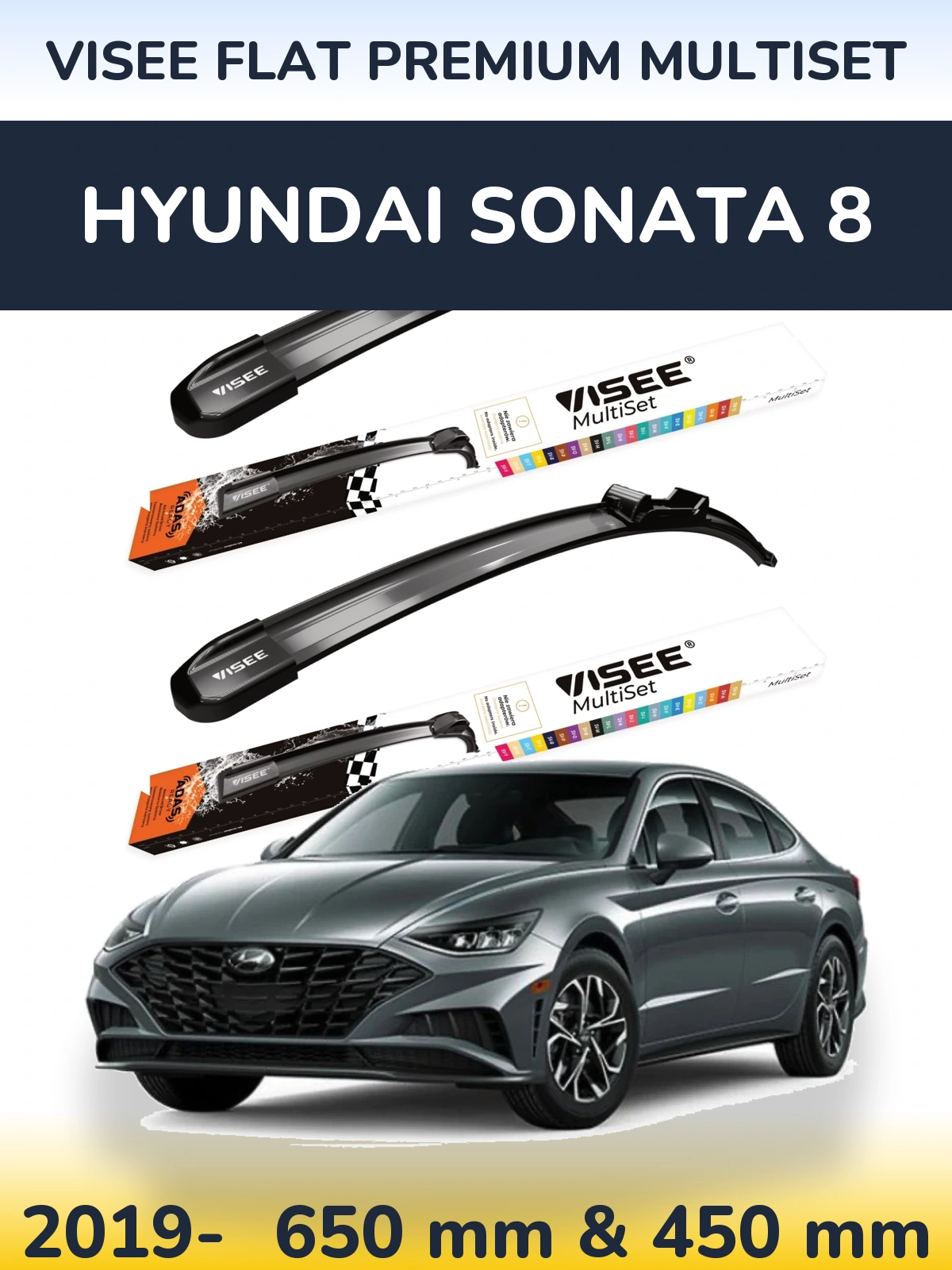 Torkarblad VISEE FLAT PREMIUM MultiSet för Hyundai Sonata 8