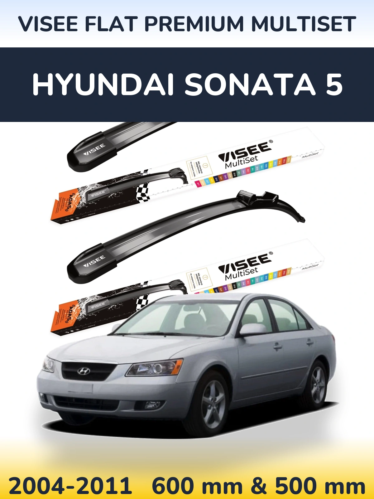 Torkarblad VISEE FLAT PREMIUM MultiSet för Hyundai Sonata 5