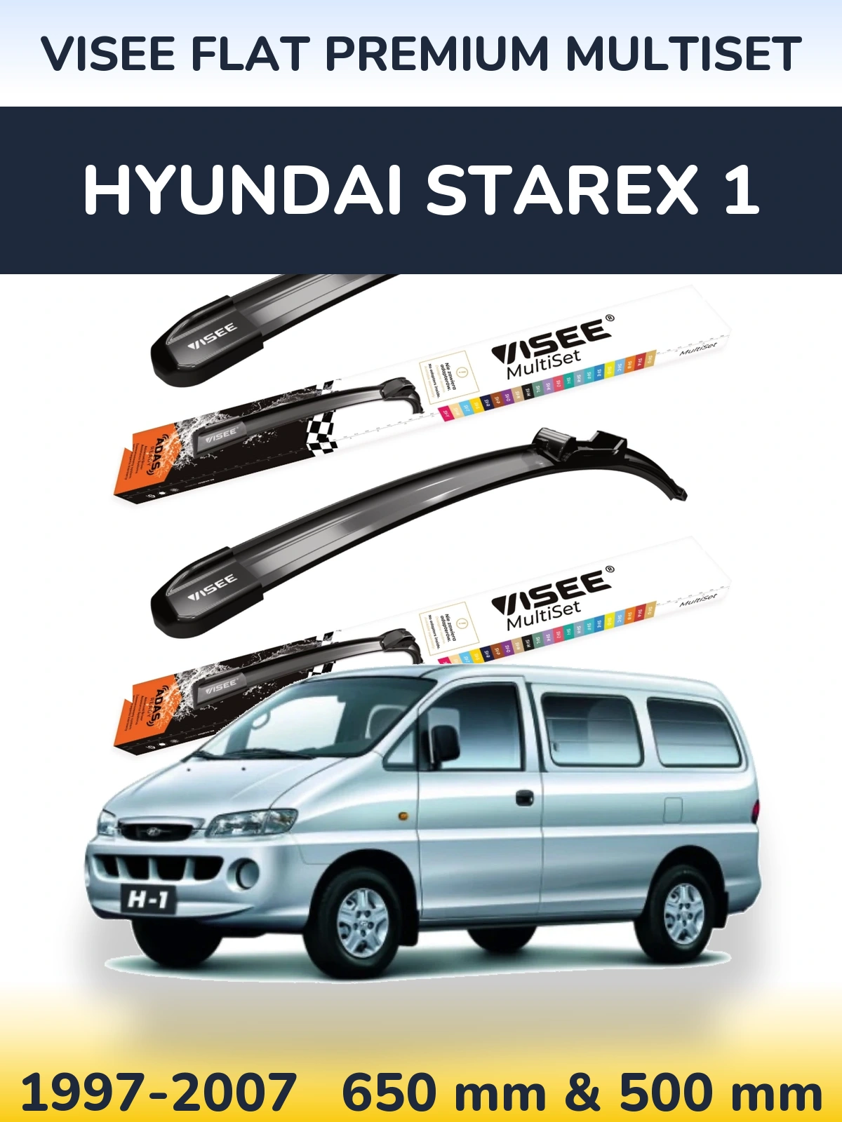 Torkarblad VISEE FLAT PREMIUM MultiSet för Hyundai Starex 1