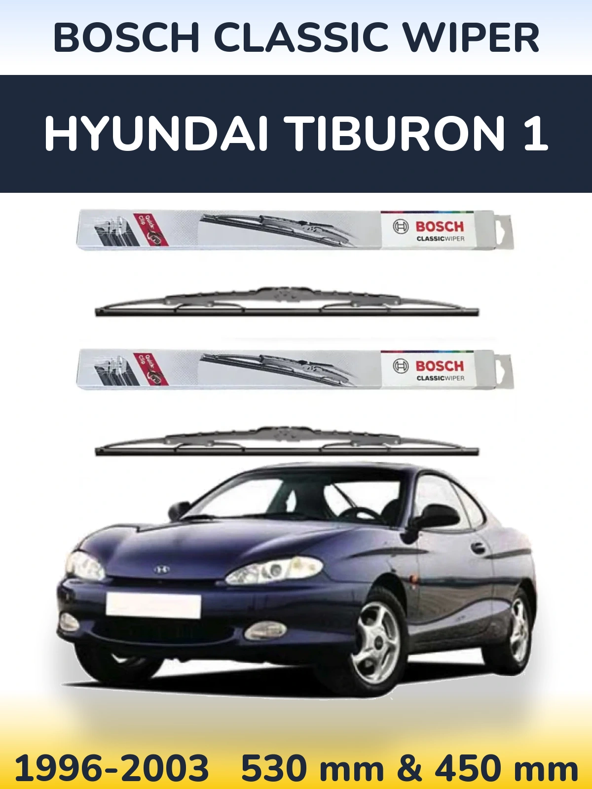 Torkarblad BOSCH Classic Wiper för Hyundai Tiburon 1