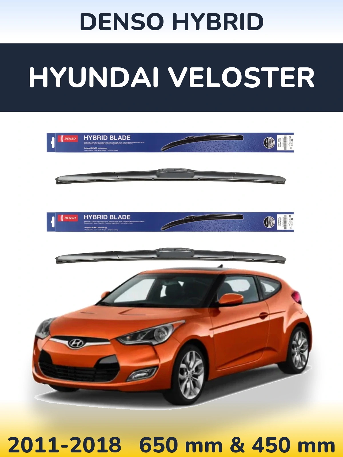 Torkarblad Denso Hybrid för Hyundai Veloster