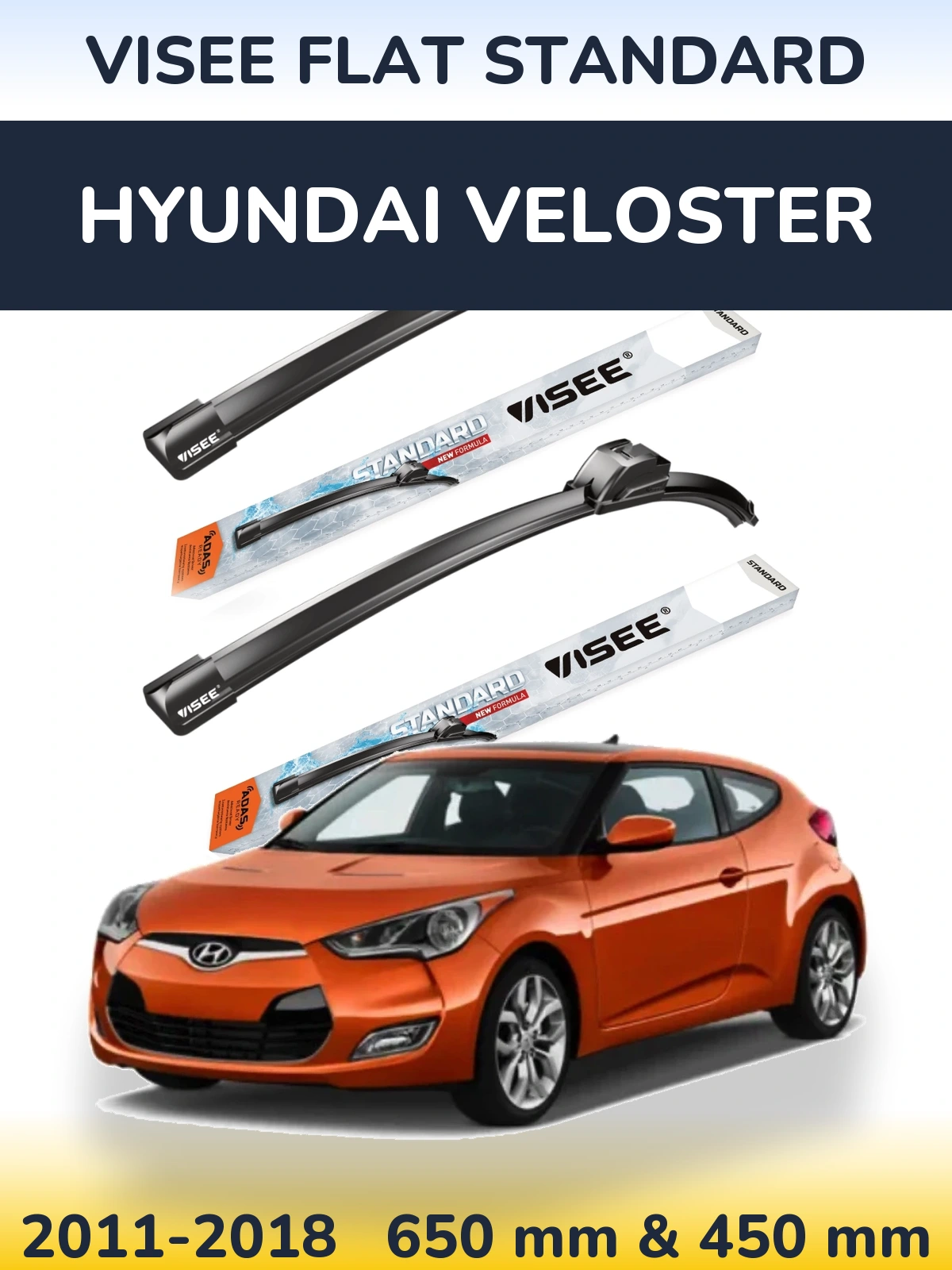 Torkarblad VISEE FLAT STANDARD för Hyundai Veloster