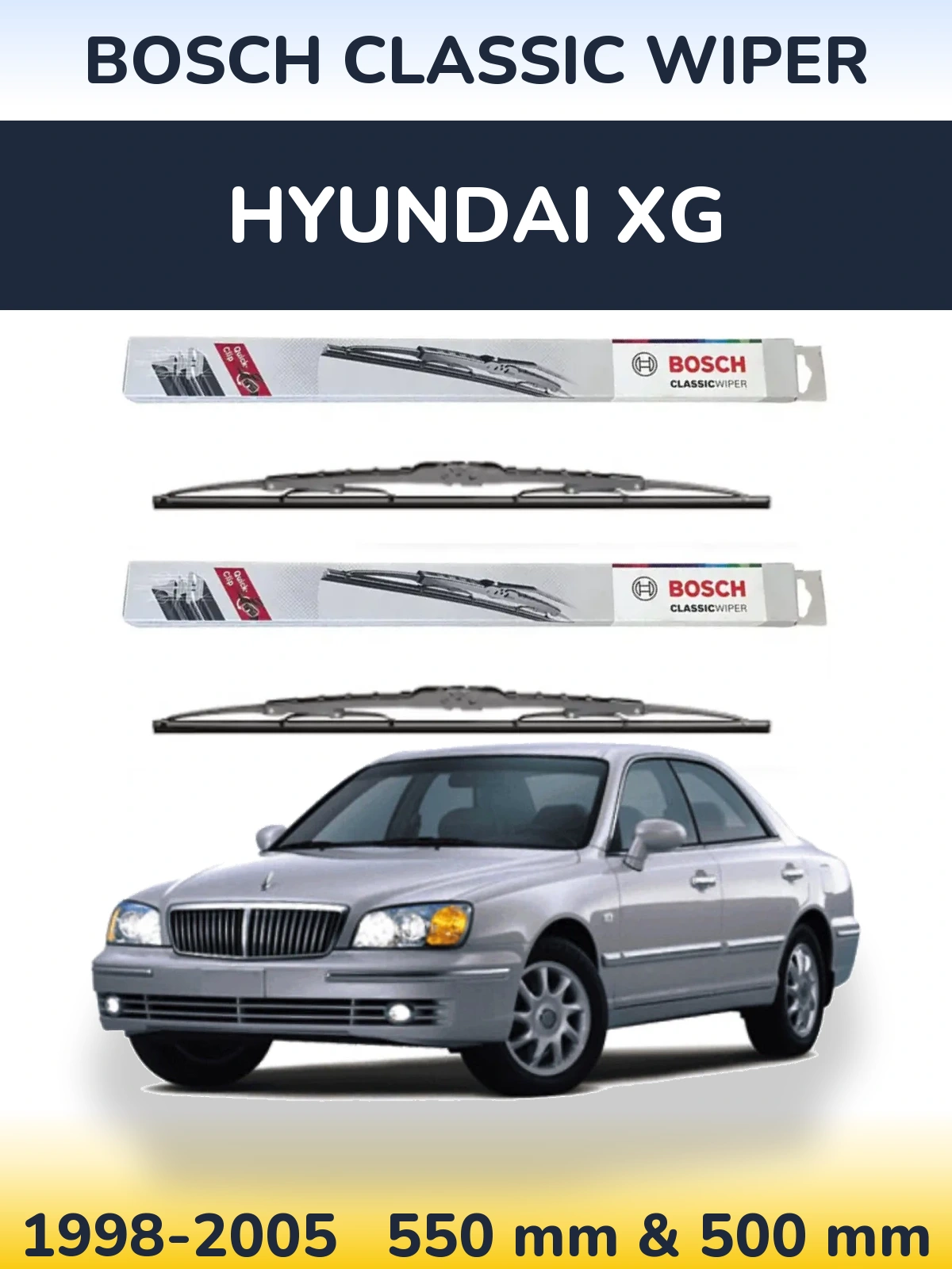 Torkarblad BOSCH Classic Wiper för Hyundai XG