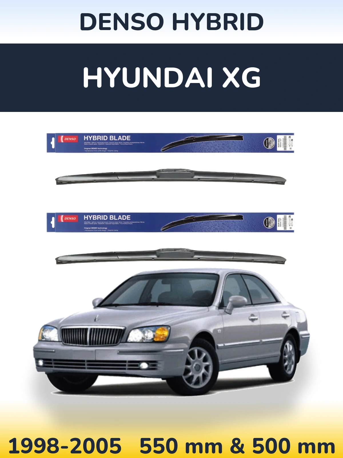 Torkarblad Denso Hybrid för Hyundai XG