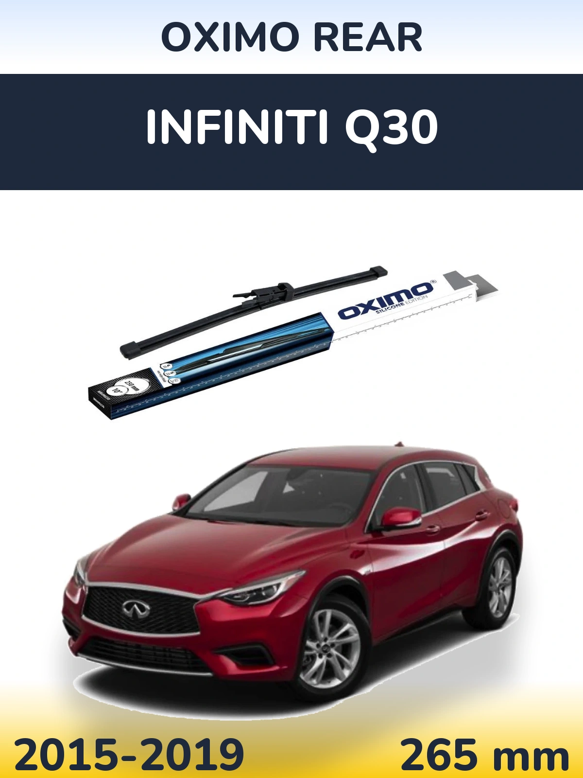 Rear wiper blade Oximo Rear 250 mm for Infiniti Q30 2015-2019