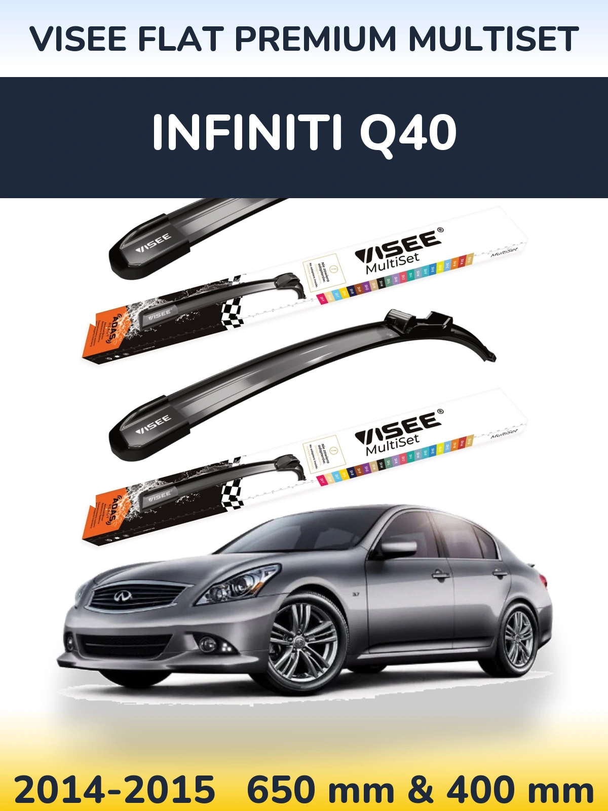 Torkarblad VISEE FLAT PREMIUM MultiSet för Infiniti Q40