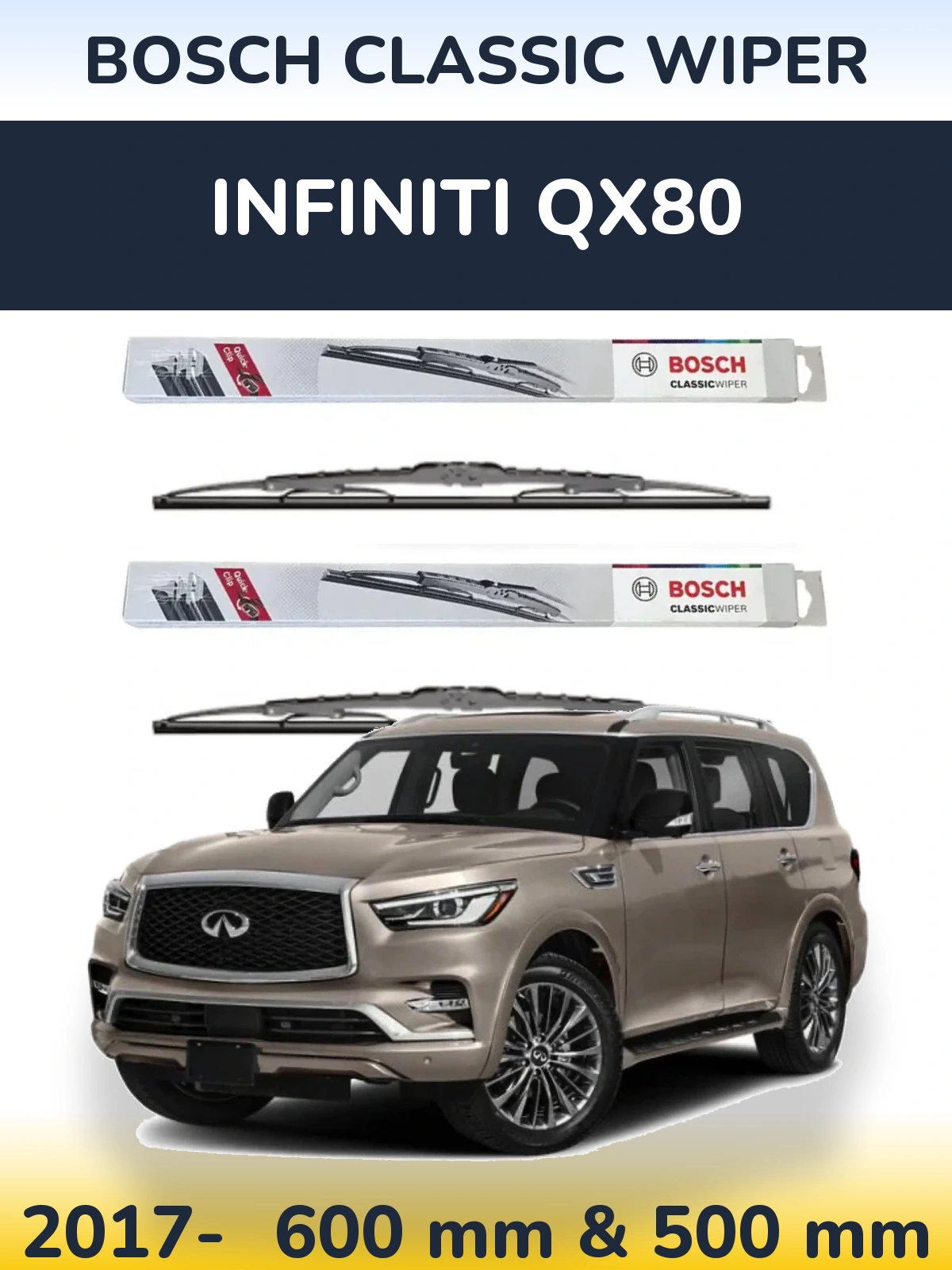 Torkarblad BOSCH Classic Wiper för Infiniti QX80