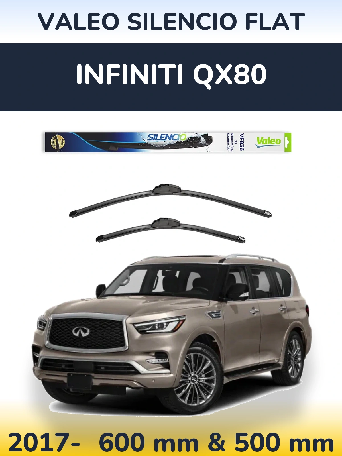 Torkarblad Valeo Silencio Flat för Infiniti QX80
