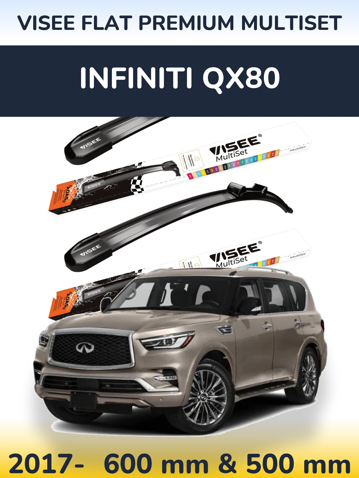 Torkarblad VISEE FLAT PREMIUM MultiSet för Infiniti QX80