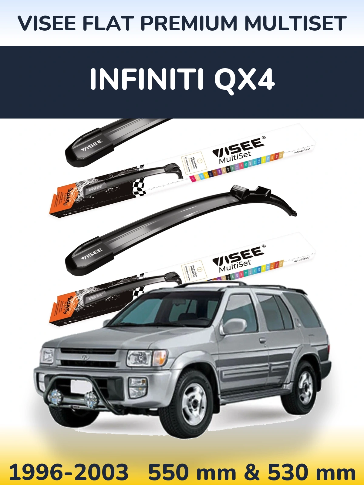 Torkarblad VISEE FLAT PREMIUM MultiSet för Infiniti QX4