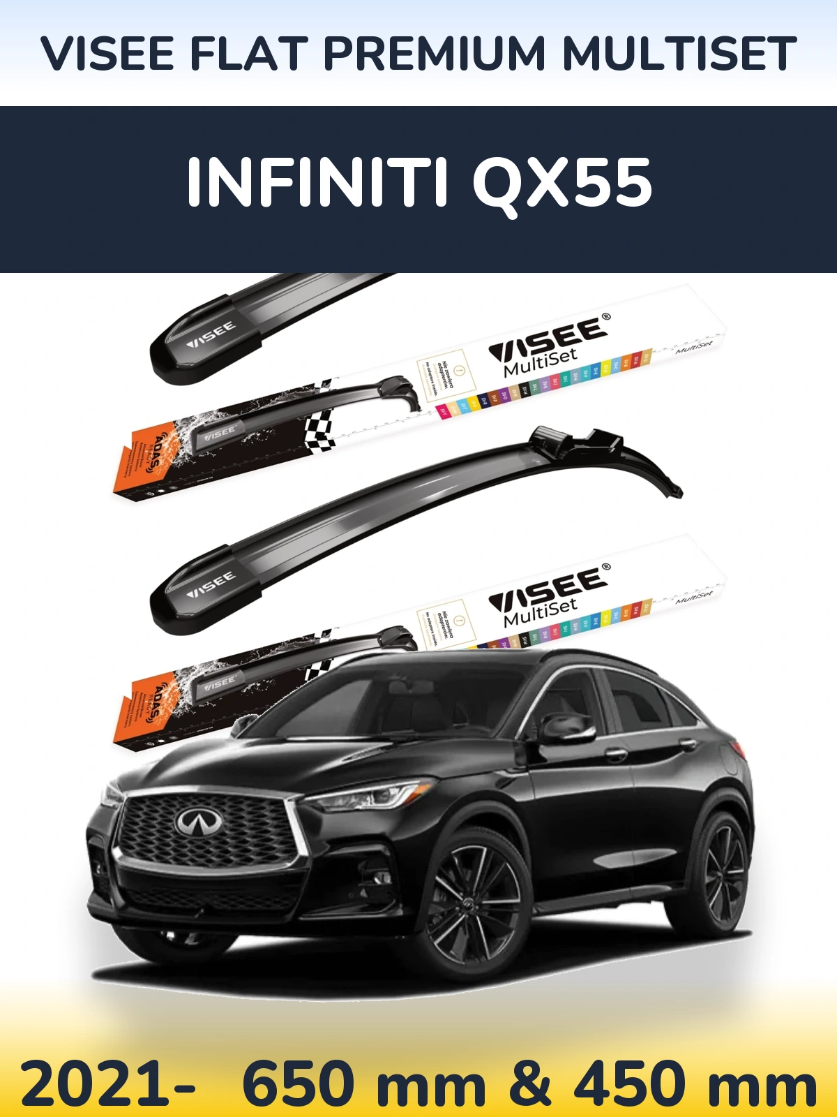 Torkarblad VISEE FLAT PREMIUM MultiSet för Infiniti QX55