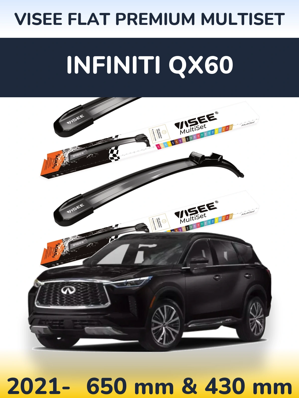 Torkarblad VISEE FLAT PREMIUM MultiSet för Infiniti QX60