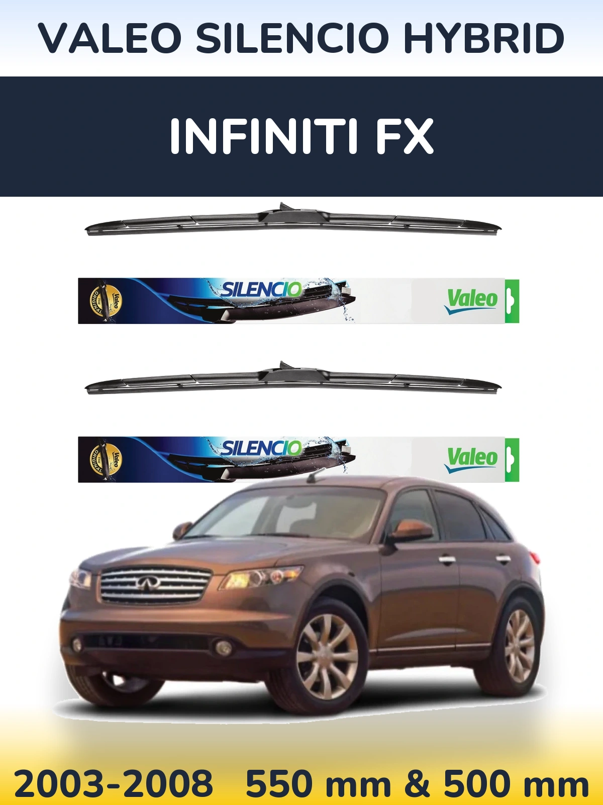 Torkarblad Valeo Silencio Hybrid för Infiniti FX