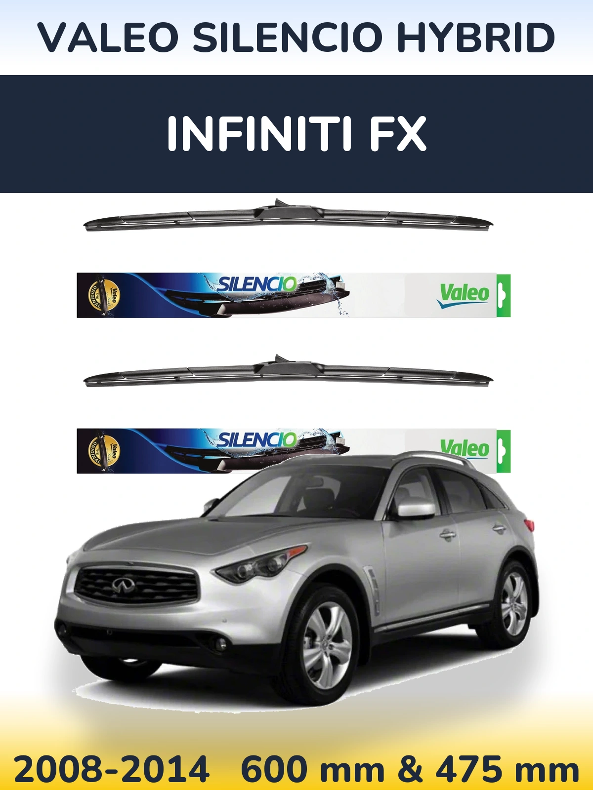 Torkarblad Valeo Silencio Hybrid för Infiniti FX
