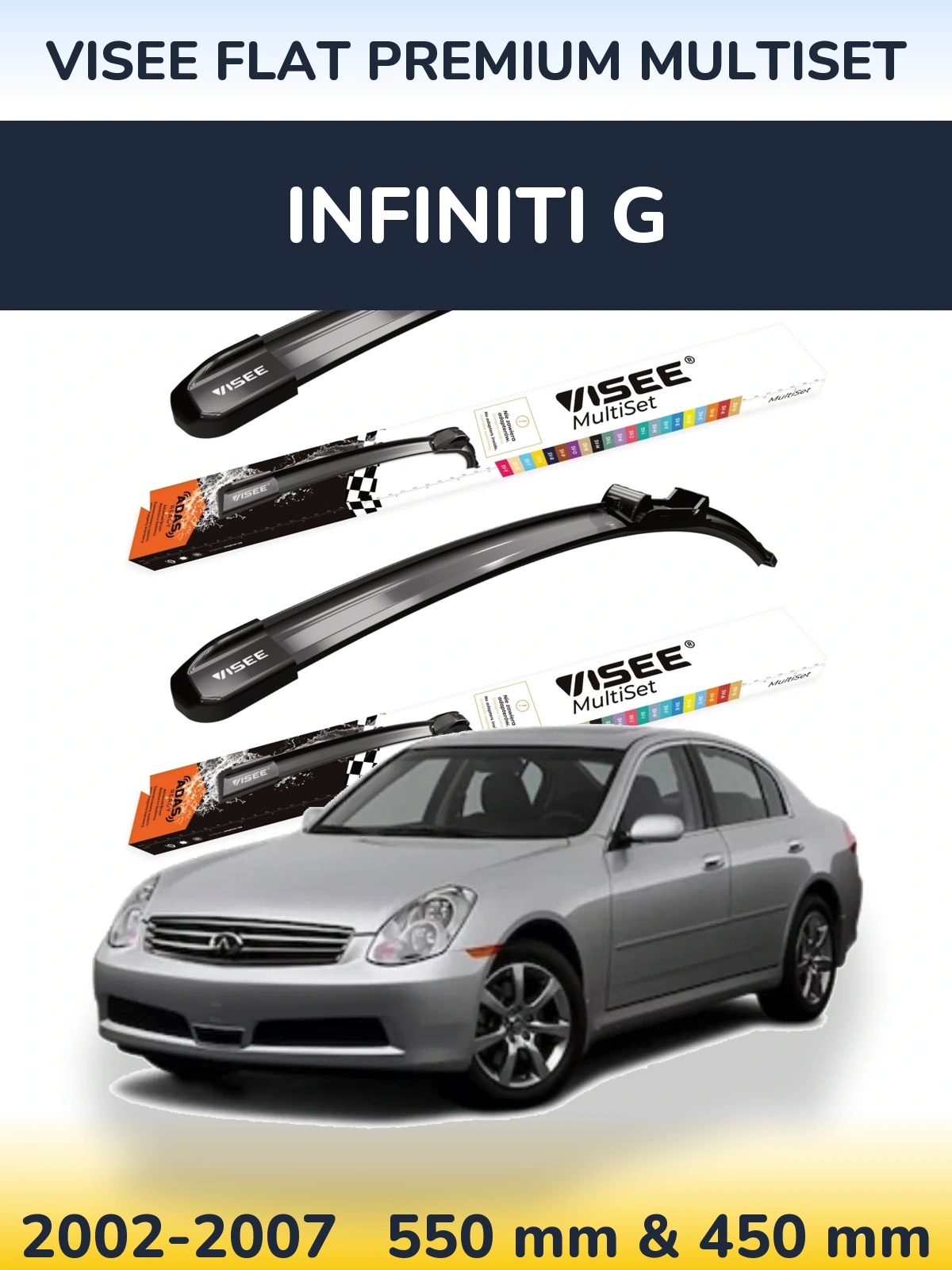 Torkarblad VISEE FLAT PREMIUM MultiSet för Infiniti G