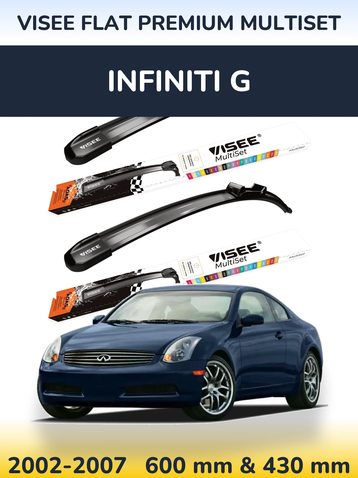 Torkarblad VISEE FLAT PREMIUM MultiSet för Infiniti G