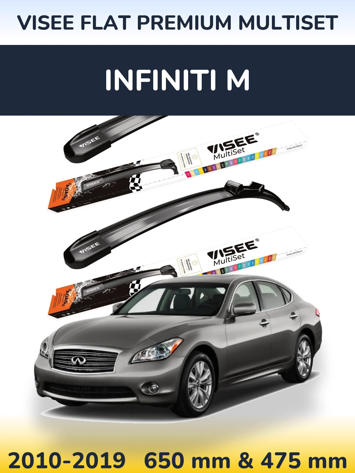 Torkarblad VISEE FLAT PREMIUM MultiSet för Infiniti M