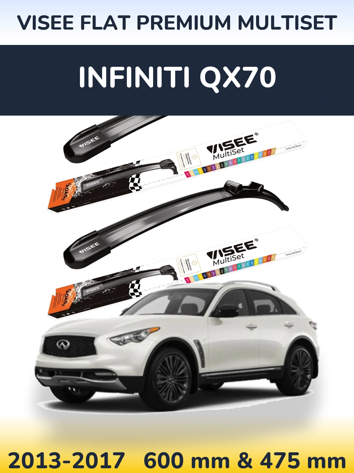 Torkarblad VISEE FLAT PREMIUM MultiSet för Infiniti QX70