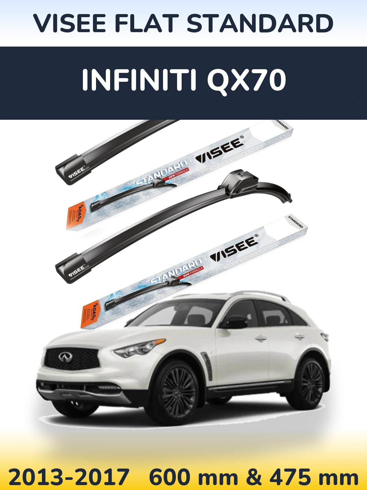Torkarblad VISEE FLAT STANDARD för Infiniti QX70