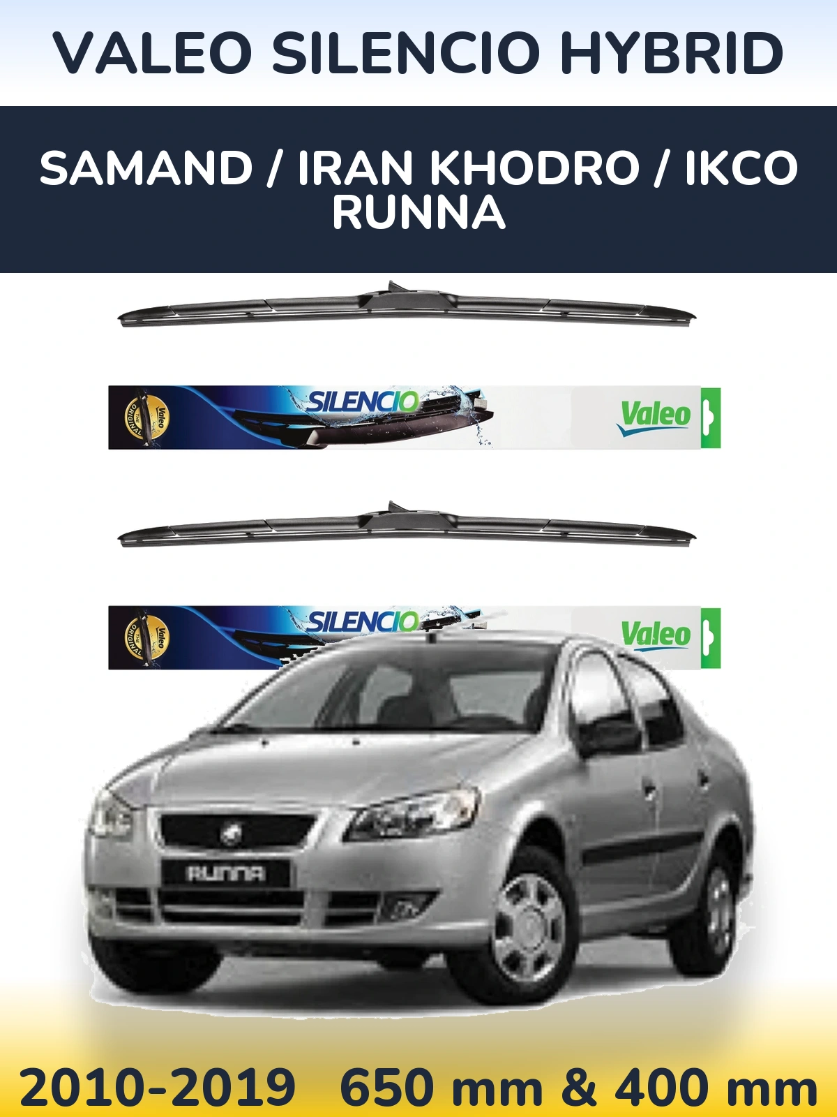Torkarblad Valeo Silencio Hybrid för Samand / Iran Khodro / IKCO Runna