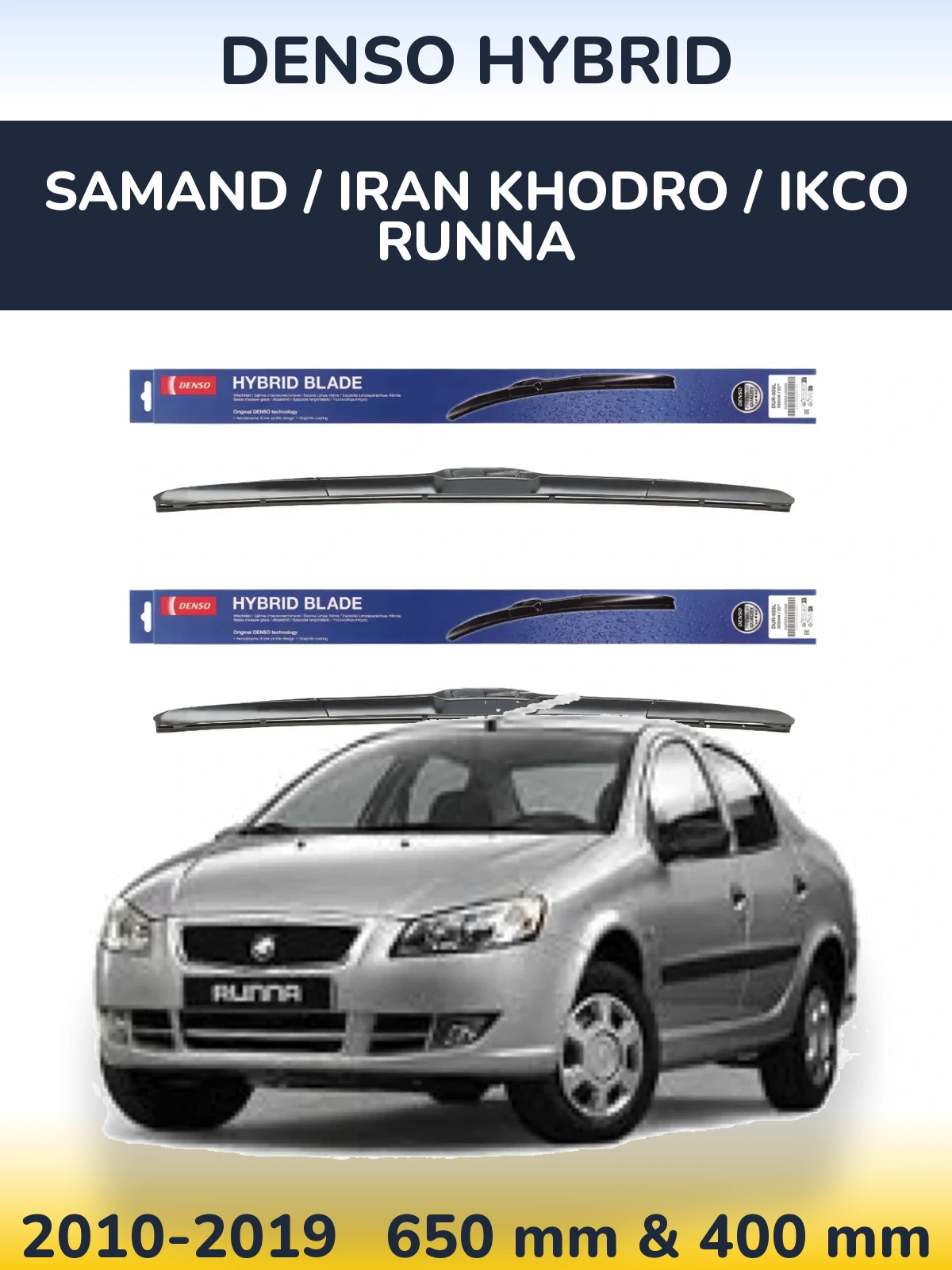 Torkarblad Denso Hybrid för Samand / Iran Khodro / IKCO Runna