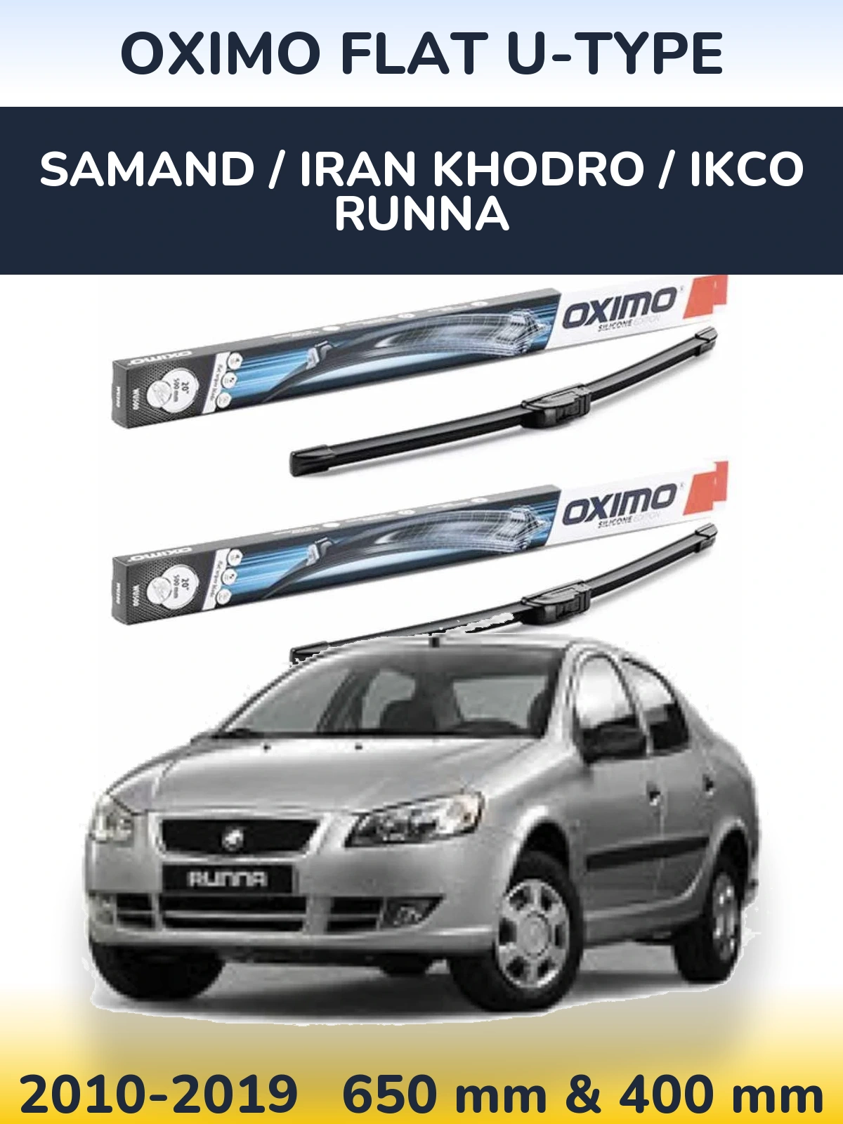 Torkarblad Oximo Flat U-type för Samand / Iran Khodro / IKCO Runna