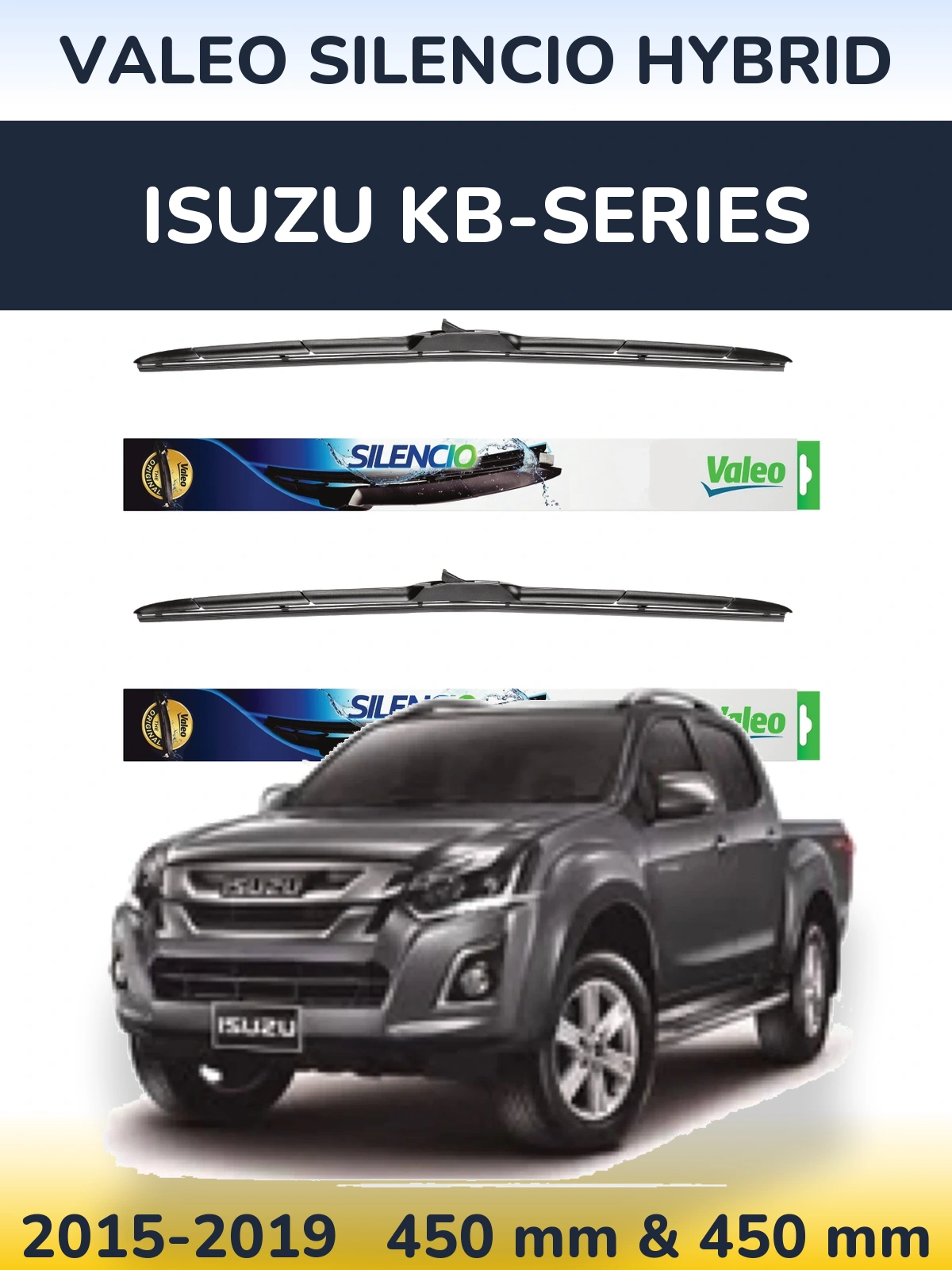 Torkarblad Valeo Silencio Hybrid för Isuzu KB-Series