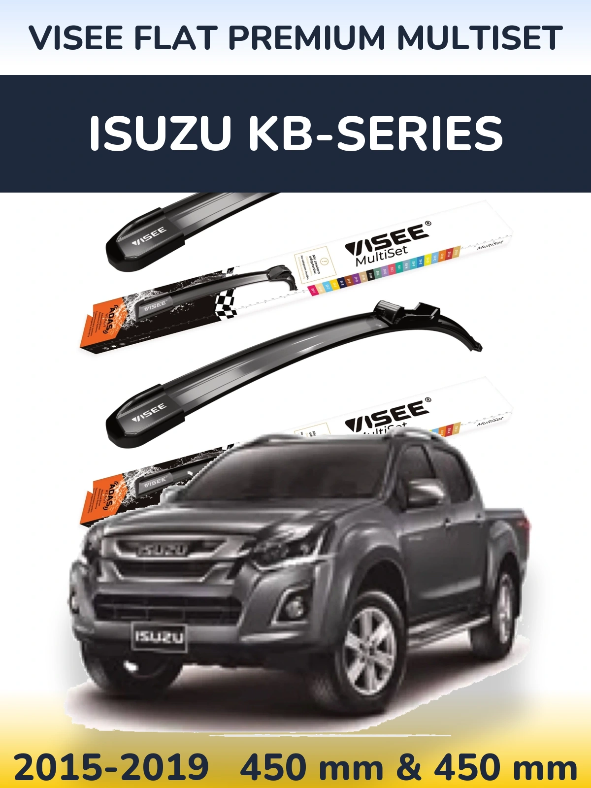Torkarblad VISEE FLAT PREMIUM MultiSet för Isuzu KB-Series