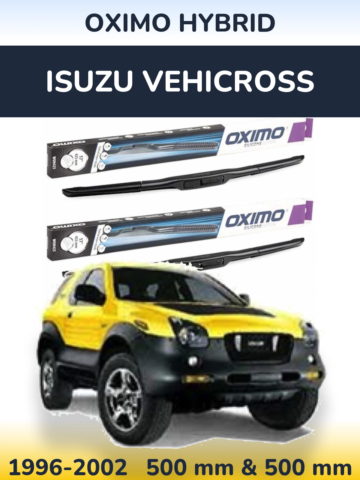 Комплект передних дворников Oximo Hybrid 500 & 500 мм для Isuzu Vehicross 1996-2002