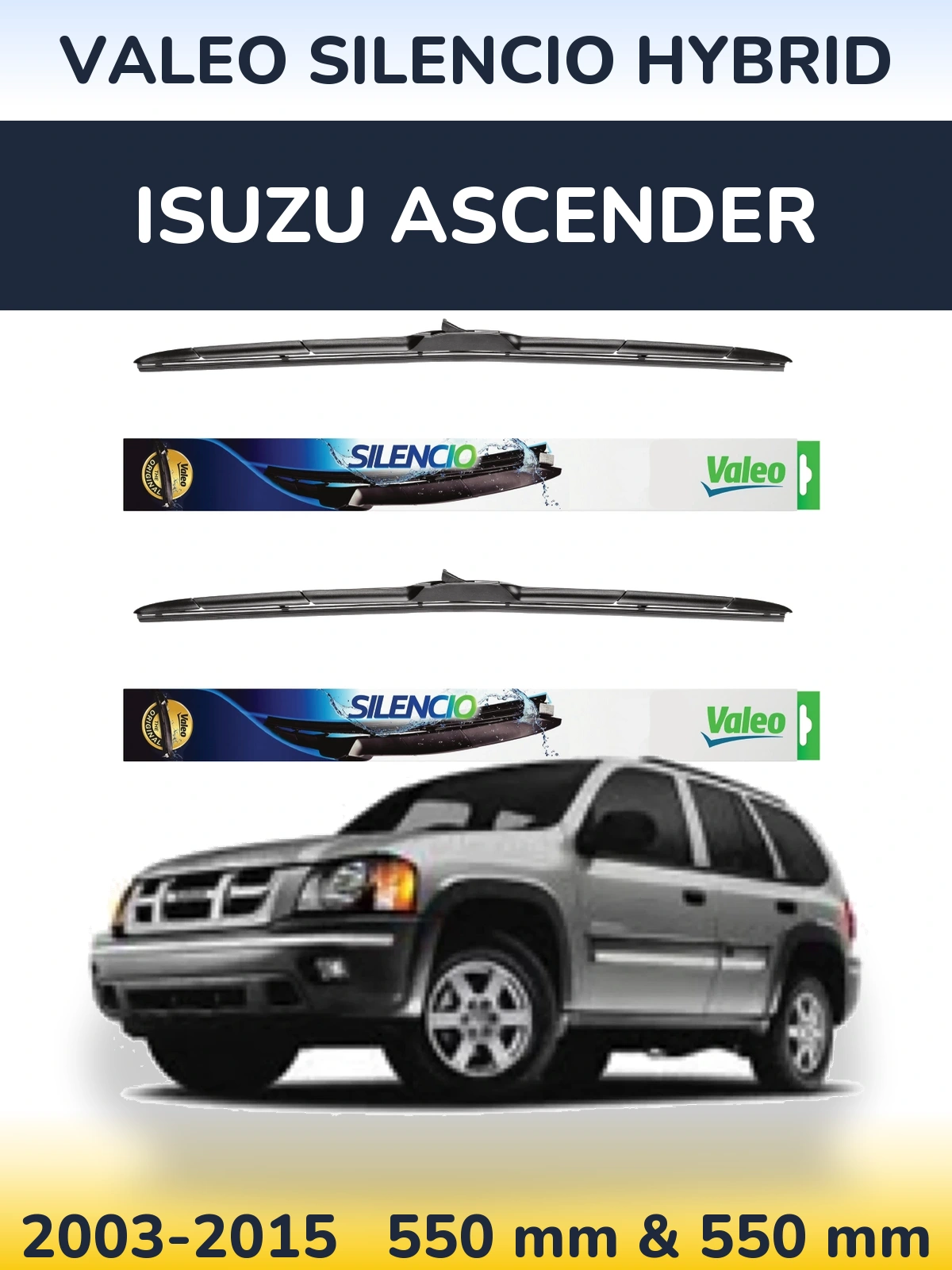 Torkarblad Valeo Silencio Hybrid för Isuzu Ascender
